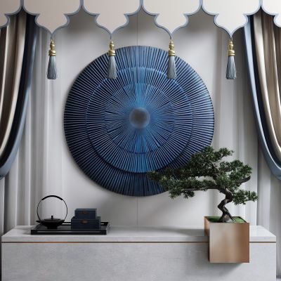 新中式窗帘 饰品摆件