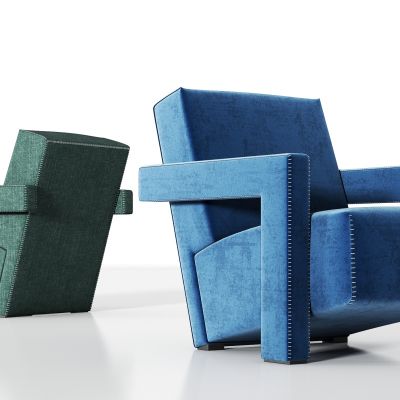 现代绒布单人沙发组合