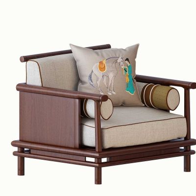 新中式休闲单人沙发