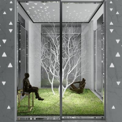 现代枯树 干枝景观