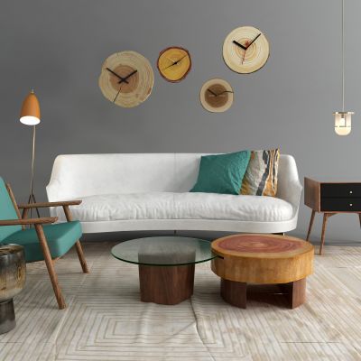 自然风沙发茶几 原木树桩 木质沙发 桌椅 墩子