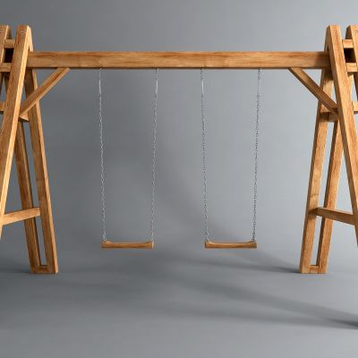 现代实木秋千 吊椅