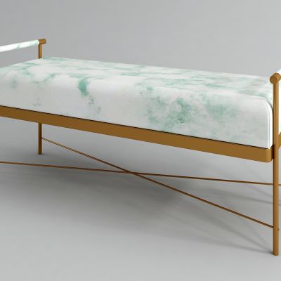 后现代金属床尾凳