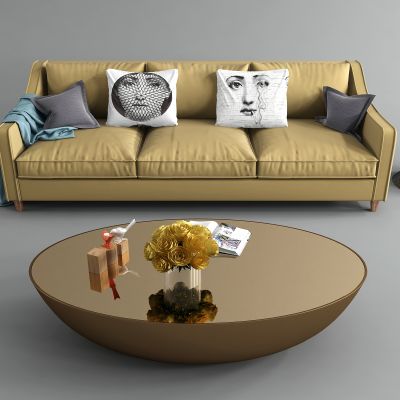 北欧沙发 台灯 边几 