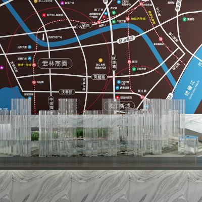 现代售楼沙盘 区位图