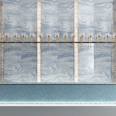 现代酒店服务台 酒店大堂背景墙 植物 吊灯