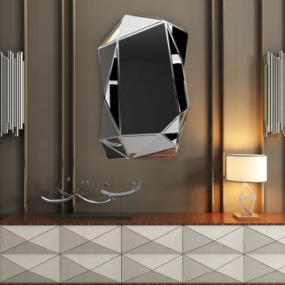 现代镜子 装饰柜 壁灯