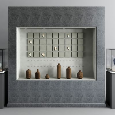 新中式博物馆展台 橱窗