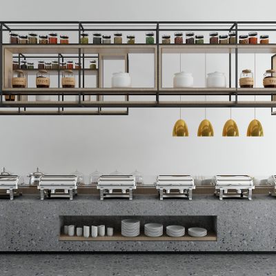 工业风自助餐台 调料架