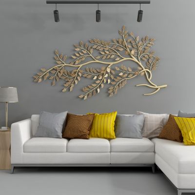 现代拐角沙发 轨道射灯 墙饰