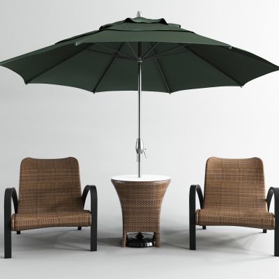 东南亚藤椅 藤几 户外椅 遮阳伞