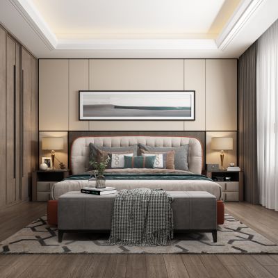现代新中式卧室 主卧室
