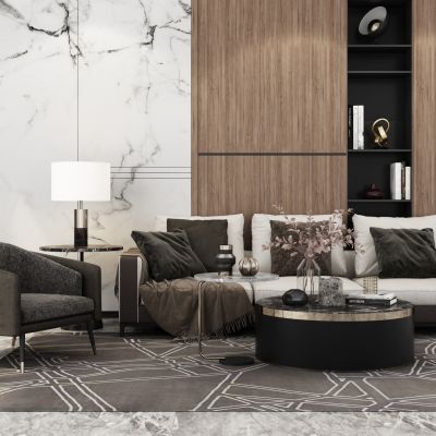 现代客厅 多人沙发  现代沙发组合