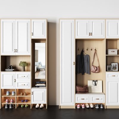 现代多功能鞋柜 镜子 柜子 拉手 书 植物 相机 闹钟 包 鞋子 衣服