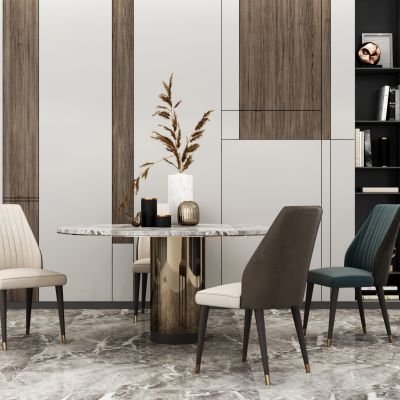 北欧现代餐厅 桌椅组合 餐桌椅