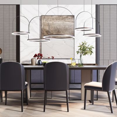 现代奢华餐桌椅组合