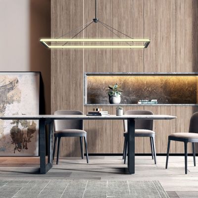 现代桌椅 吊灯组合