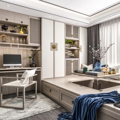 新中式日式榻榻米书房