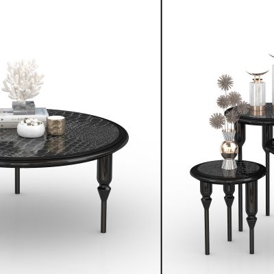 现代圆几花几组合