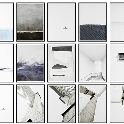 后现代极简解构主义挂画组合