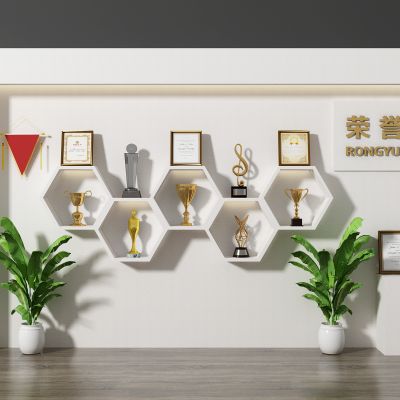 现代奖杯 奖牌 证书 荣誉墙展厅