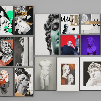 现代装饰画挂画照片墙组合