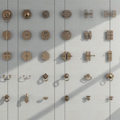 新中式新古典金属门拉手 新中式金属门拉手 精致金属门拉手组合