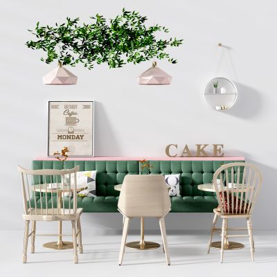 北欧卡座餐桌椅 餐桌椅 北欧卡座 工业风卡座 北欧吊灯