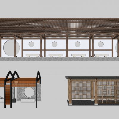 新中式凉亭 廊架