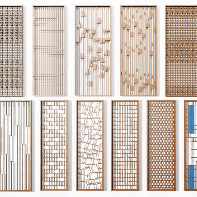 新中式金属屏风组合