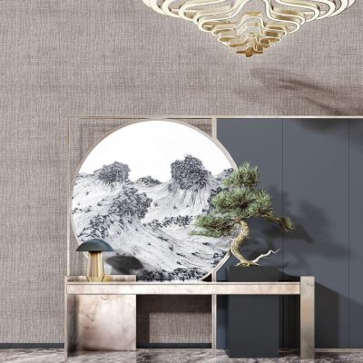 新中式玄关端景台