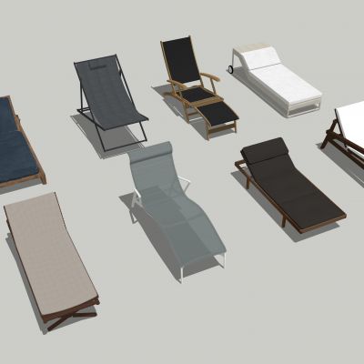 现代摇椅 躺椅 伞棚