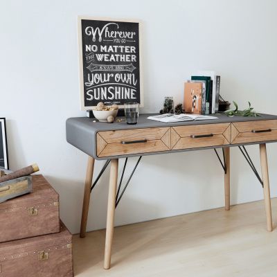 北欧水泥色书桌