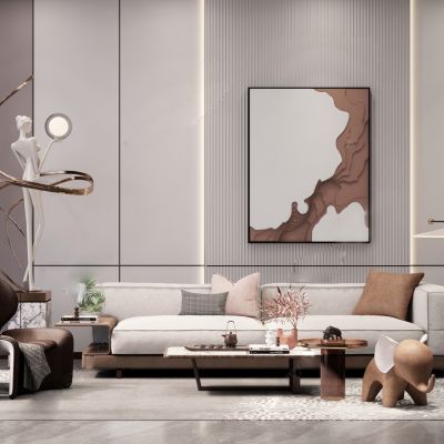 现代沙发背景SU模型