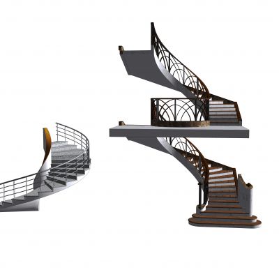 欧式风格旋转楼梯SU模型