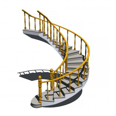 欧式风格旋转楼梯SU模型