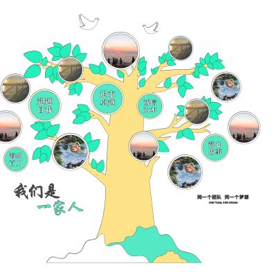 现代树形文化墙 背景墙 文化墙