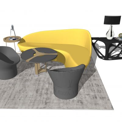 创意异形沙发组合3D模型