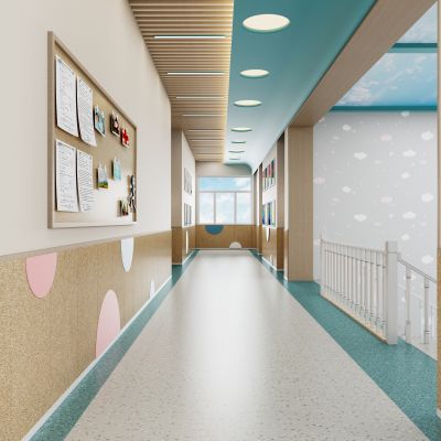 现代幼儿园走廊