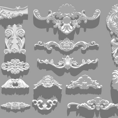 欧式线条 雕花 石膏造型 墙饰