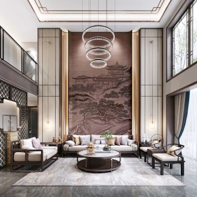 新中式别墅客厅