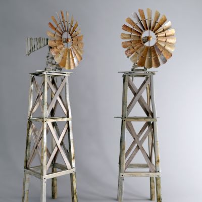 工业风风车 老木头