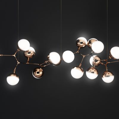 现代轻奢金属吊灯组合