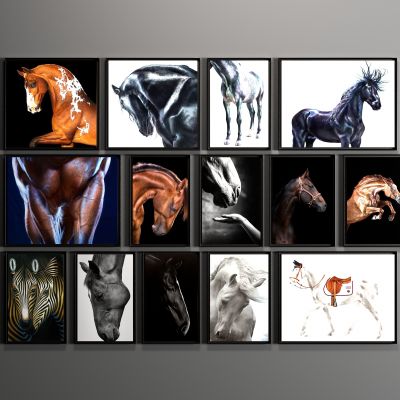 现代马挂画组合