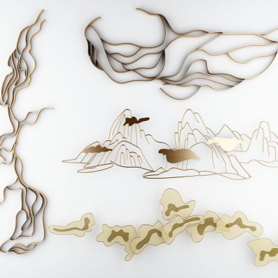 新中式金属墙饰 挂件组合