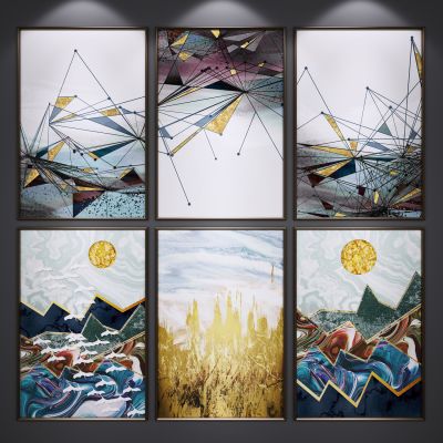 现代装饰挂画 水墨画 艺术画 玄关端景画 山水画