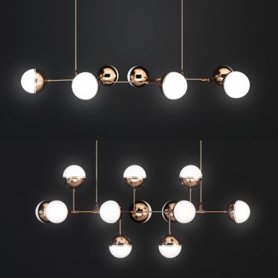 现代轻奢金属吊灯组合