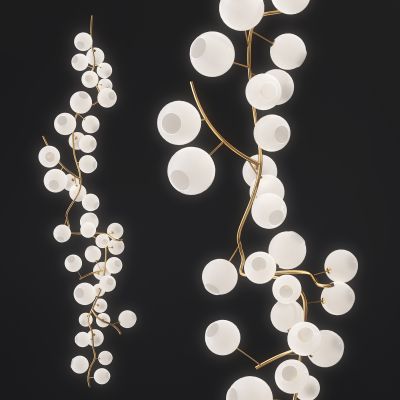 现代极简金属楼梯吊灯