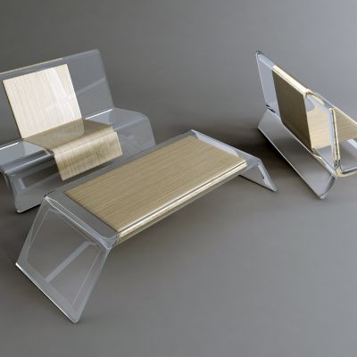 现代玻璃休闲椅