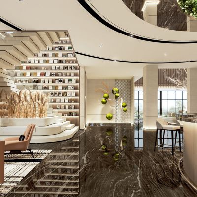 售楼处楼梯  雕塑